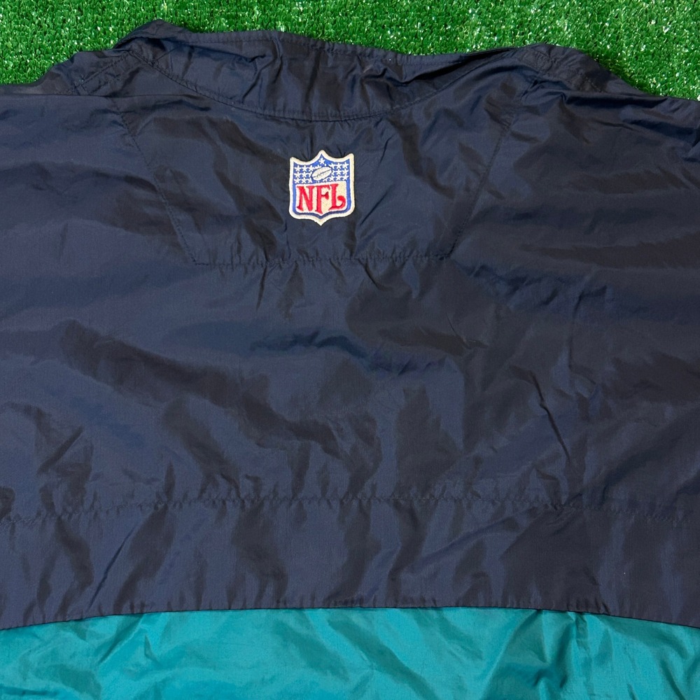Vintage Nike Windbreaker Mens Large Teal Navy Miami Dolphins NFL Quarter Zip - Picture 11 of 12